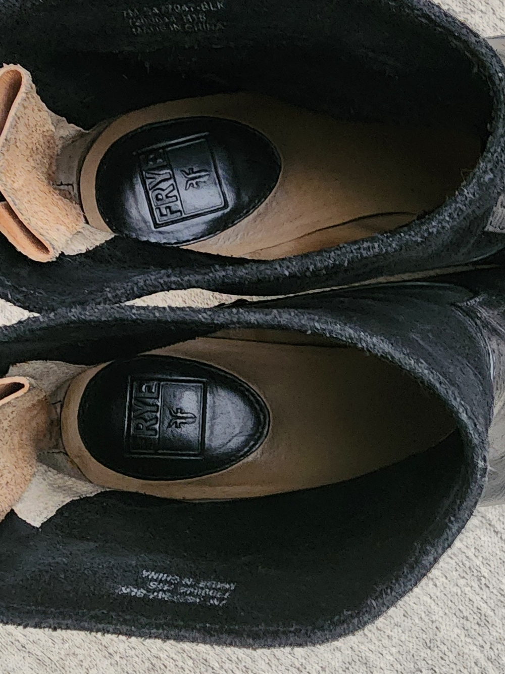 Frye Black Leather and Suede Ankle Booties - Picture 13 of 13